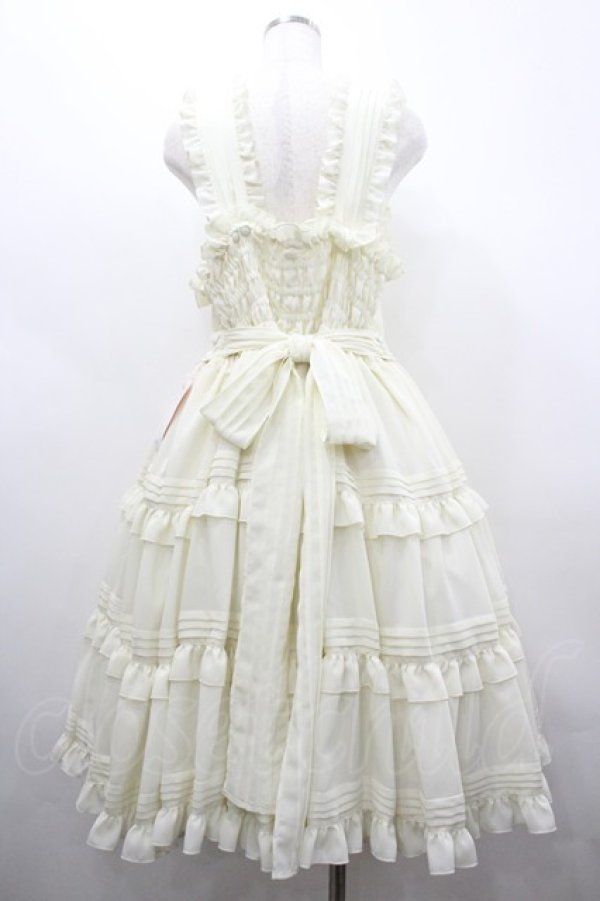 画像2: metamorphose / ピンタックティアードジャンパースカート(プラスサイズ)  生成り I-26-02-28-073-ME-OP-TE-ZI (2)