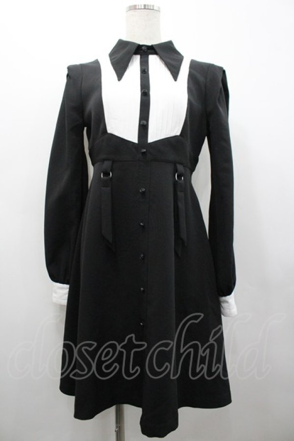 画像1: EATME / ピンタックシャツワンピース S 黒Ｘ白 I-26-02-28-080-LO-OP-SA-ZI (1)