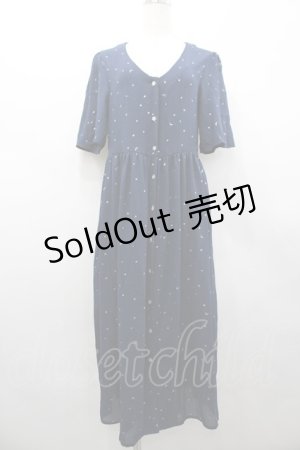 画像: Ank Rouge / スター総柄シフォン半袖ワンピース  ネイビーＸシルバー I-26-02-28-081-CA-OP-SA-ZI
