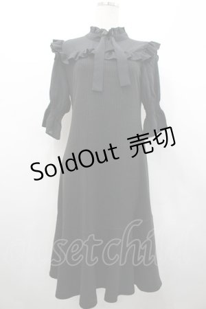 画像: Ank Rouge / ハイネックニットロングワンピース  黒 I-26-02-28-082-CA-AC-SA-ZI