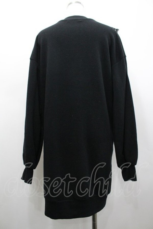 画像2: Ank Rouge / フロント編み上げレースデザインスウェットワンピース  黒 I-26-02-28-083-CA-OP-SA-ZI (2)