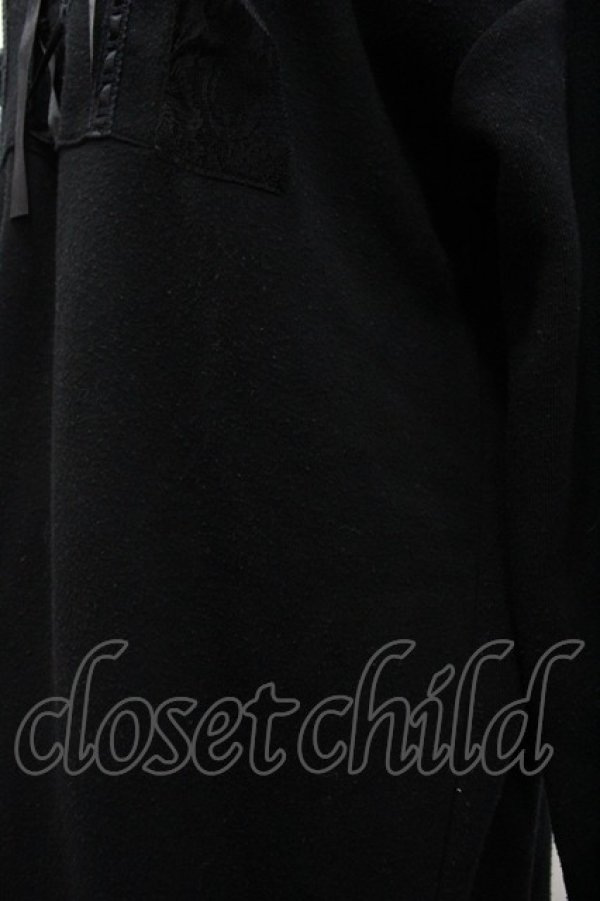 画像3: Ank Rouge / フロント編み上げレースデザインスウェットワンピース  黒 I-26-02-28-083-CA-OP-SA-ZI (3)