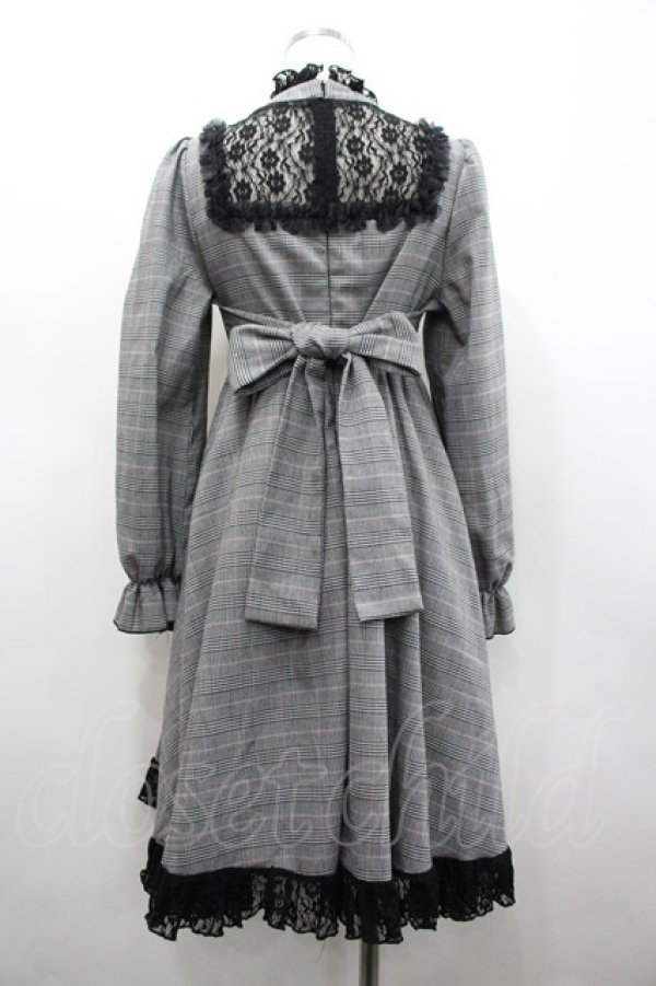 画像2: Favorite / レース切り替えチェックハイネックワンピース  グレーチェックＸ黒 I-26-02-28-084-LO-OP-SA-ZI (2)