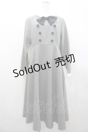 画像: an another angelus / クレリックダブルカラータイ付きワンピース  グレー I-26-02-28-085-CA-OP-SA-ZI