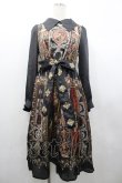 画像1: LOLITA / 絵画柄サテンワンピース  黒 I-26-02-28-087-LO-JA-SA-ZI (1)