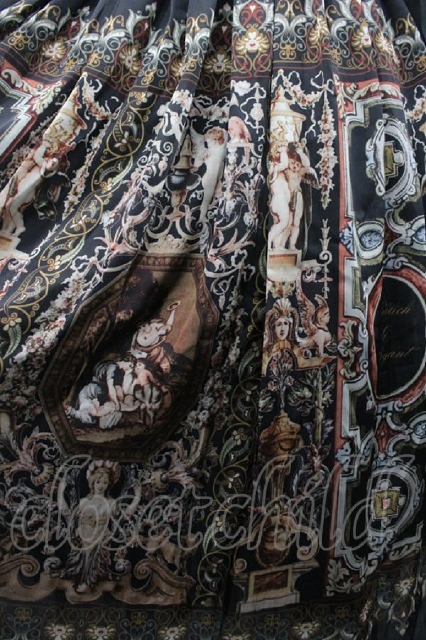 画像3: LOLITA / 絵画柄サテンワンピース  黒 I-26-02-28-087-LO-JA-SA-ZI (3)