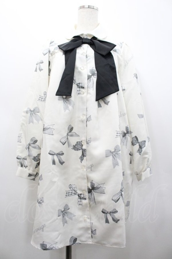 画像1: Ank Rouge / Favorite Ribbonシャツワンピース M アイボリー I-26-02-28-088-CA-OP-TE-ZI (1)