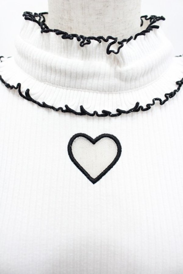 画像3: MA*RS / 襟ワントーンハートくり抜きテレコトップス  ホワイト×ホワイト I-26-02-28-009-0-TO-TE-ZI (3)