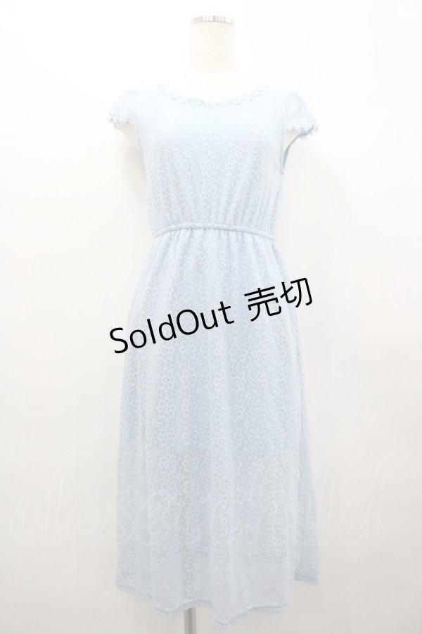 画像1: LIZ LISA / レースノースリーブワンピース  サックス I-26-02-28-091-LO-OP-SA-ZI (1)