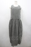画像1: INGEBORG / チェッカーツイードワンピース  黒Ｘ白チェック I-26-02-28-096-LO-OP-SA-ZI (1)