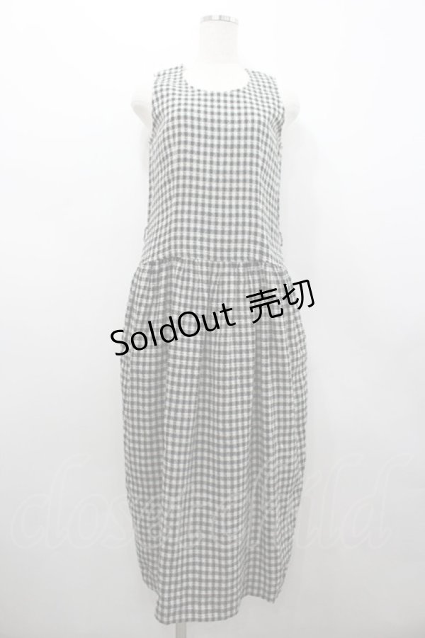 画像1: INGEBORG / チェッカーツイードワンピース  黒Ｘ白チェック I-26-02-28-096-LO-OP-SA-ZI (1)