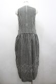 画像2: INGEBORG / チェッカーツイードワンピース  黒Ｘ白チェック I-26-02-28-096-LO-OP-SA-ZI (2)