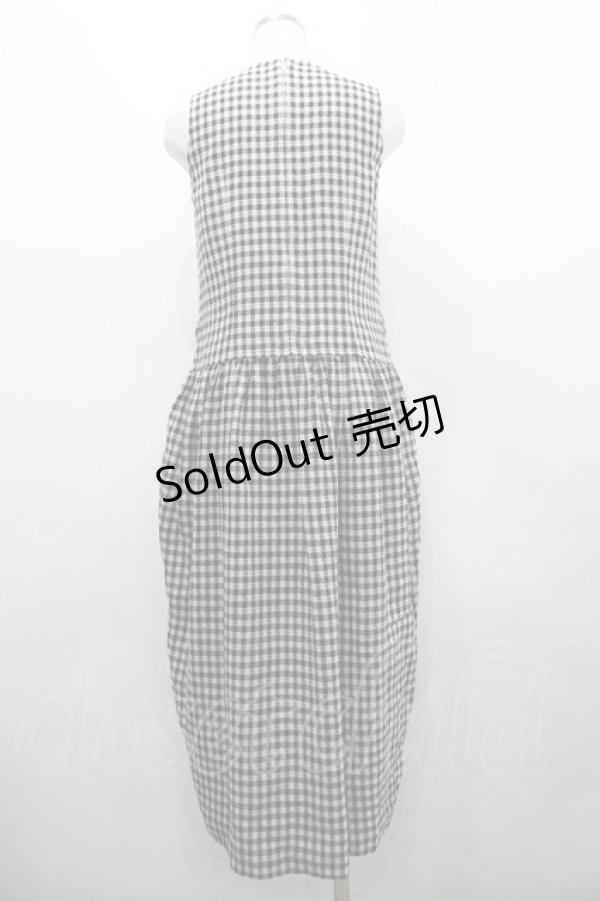画像2: INGEBORG / チェッカーツイードワンピース  黒Ｘ白チェック I-26-02-28-096-LO-OP-SA-ZI (2)