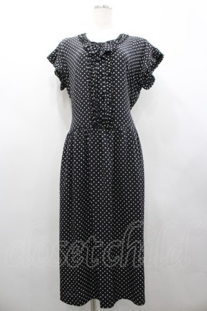 画像: PINK HOUSE / リボンドット半袖ワンピース  黒Ｘ白 I-26-02-28-097-LO-OP-SA-ZI