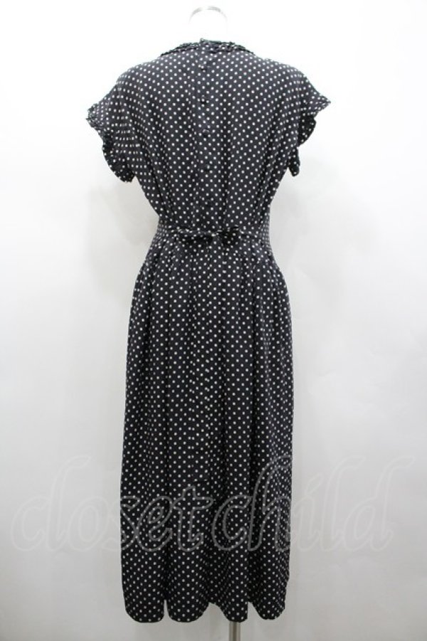 画像2: PINK HOUSE / リボンドット半袖ワンピース  黒Ｘ白 I-26-02-28-097-LO-OP-SA-ZI (2)