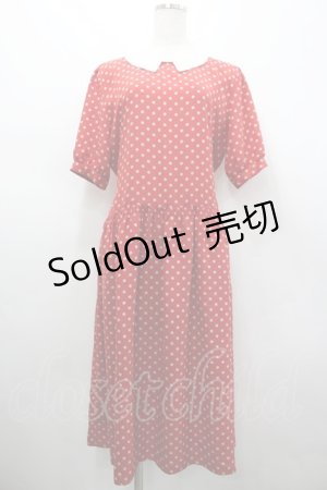 画像: PINK HOUSE / ドット半袖ワンピース  赤Ｘアイボリー I-26-02-28-098-LO-OP-SA-ZI