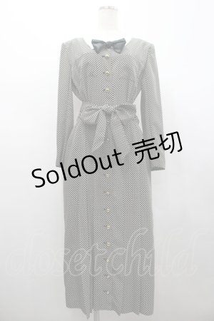 画像: INGEBORG / ドット長袖ワンピース  黒Ｘアイボリー I-26-02-28-099-LO-OP-SA-ZI