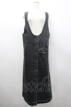 画像: PINK HOUSE / スナップボタンデニムジャンパースカート  黒デニム I-26-02-28-102-LO-OP-SA-ZI