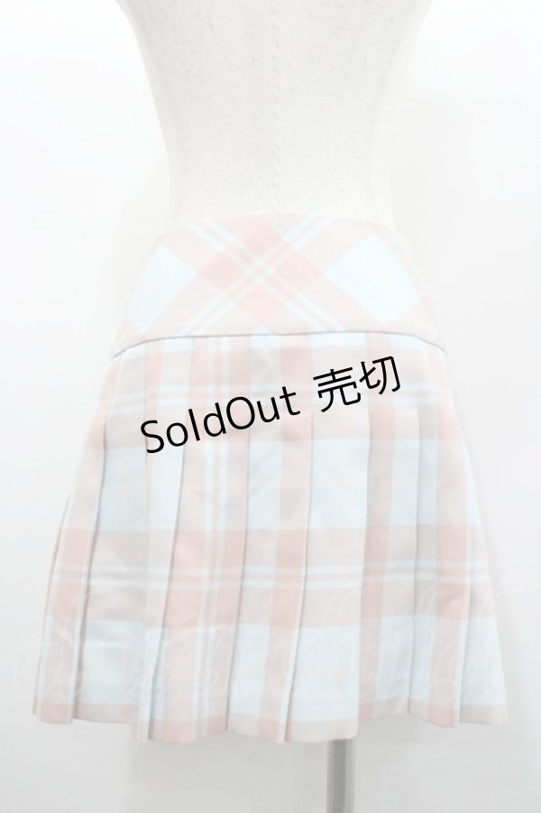 画像2: MILK / graceチェックスカート  ピンクｘサックス I-26-02-28-105-ML-SK-SA-ZI (2)