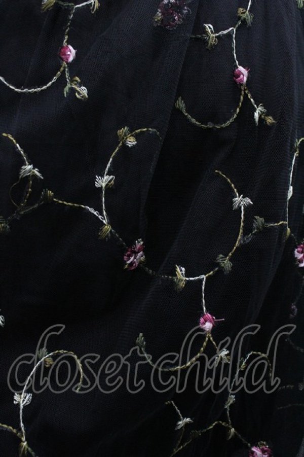 画像3: LOLITAその他(お買取対象外) / フラワー刺繍チュールスカート  黒 I-26-02-28-106-LO-SK-SA-ZI (3)