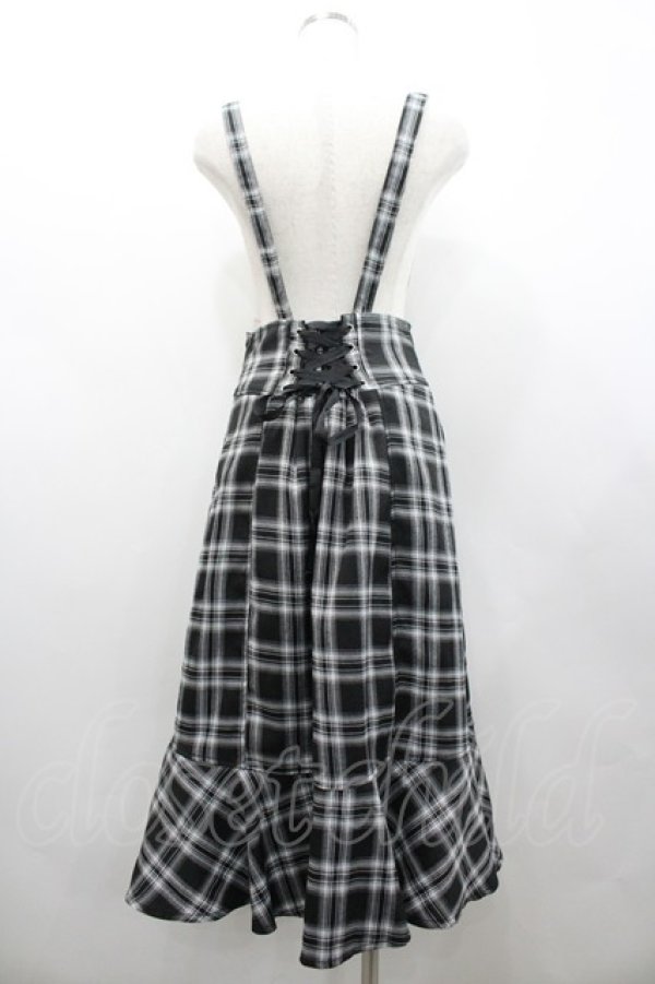 画像2: Amavel / 配色ステッチマーメイドスカート  黒Ｘ白チェック I-26-02-28-107-CA-SK-SA-ZI (2)