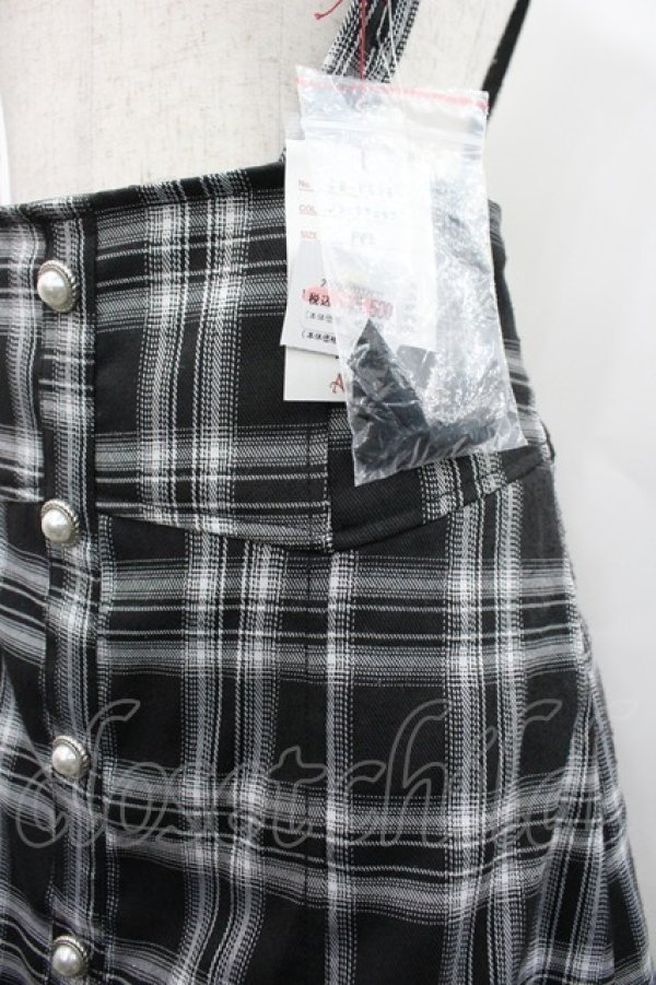 画像3: Amavel / 配色ステッチマーメイドスカート  黒Ｘ白チェック I-26-02-28-107-CA-SK-SA-ZI (3)