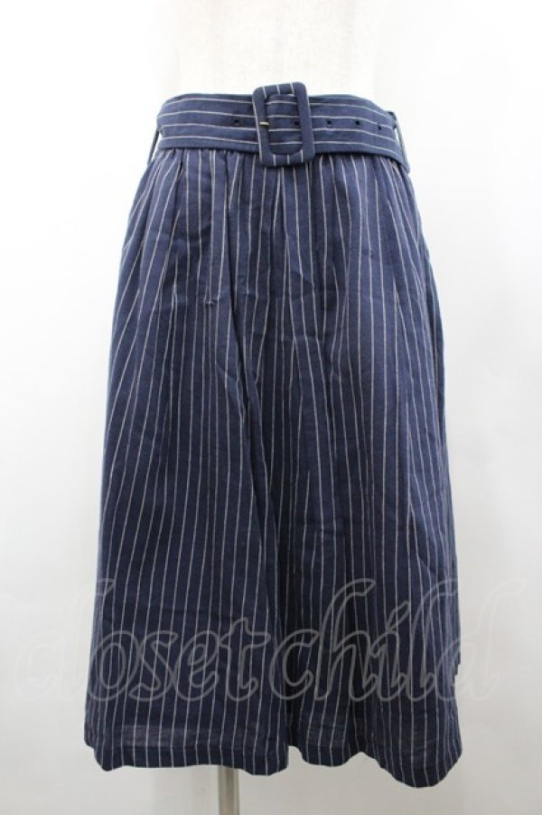 画像1: axes femme / ストライプスカート  ネイビーＸ白 I-26-02-28-113-AX-SK-SA-ZI (1)