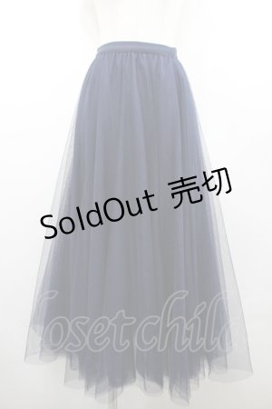 画像: axes femme / ロングチュールスカート M ネイビー I-26-02-28-114-AX-SK-SA-ZI