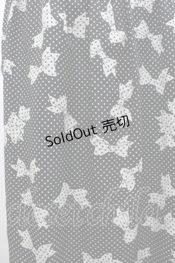 画像3: INGEBORG / ドットリボンプリントスカート  黒Ｘ白 I-26-02-28-116-LO-SK-SA-ZI (3)