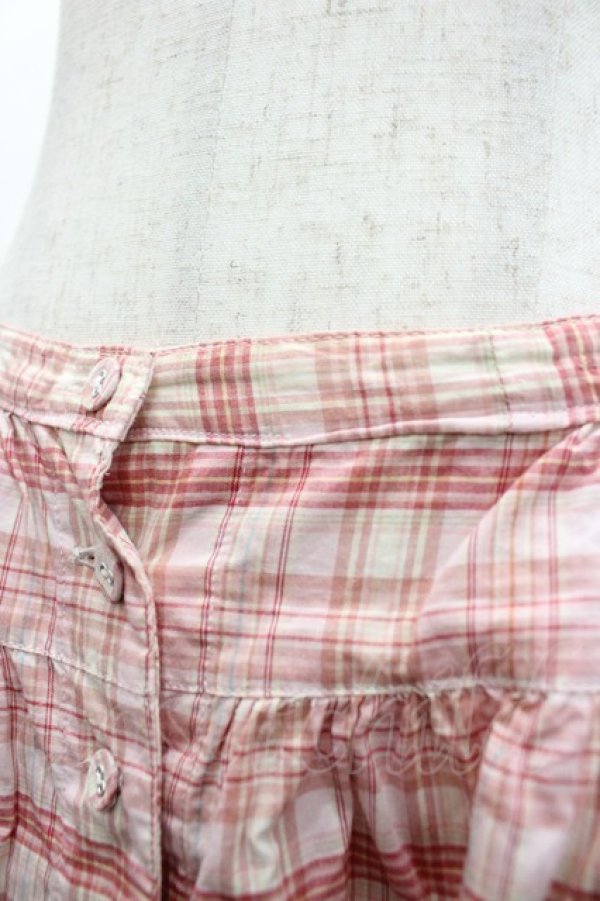 画像3: PINK HOUSE / チェックサイドリボンスカート  ピンクチェック I-26-02-28-117-LO-SK-SA-ZI (3)