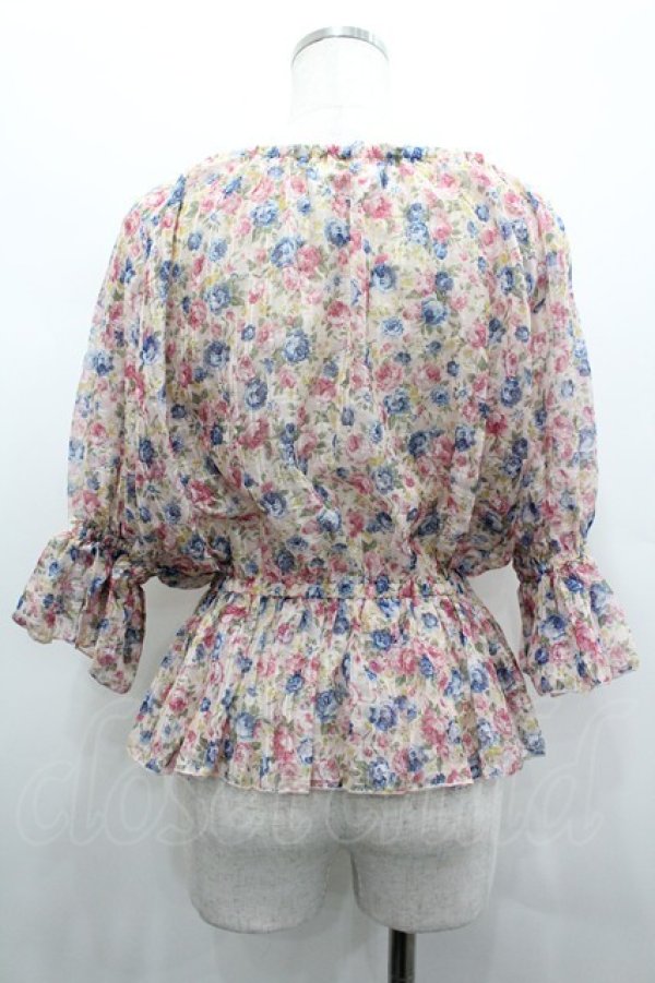 画像2: LIZ LISA / ローズブーケ総柄シフォントップス  ピンクＸ青 I-26-02-28-012-LO-TO-SA-ZI (2)