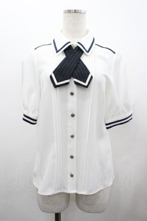 画像: Amavel / Emblemクロスタイブラウス  白 I-26-02-28-002-CA-BL-SA-ZI