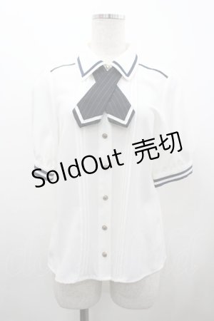 画像: Amavel / Emblemクロスタイブラウス  白 I-26-02-28-002-CA-BL-SA-ZI