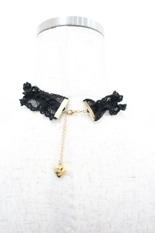 画像2: Angelic Pretty / レースハートチャームチョーカー  黒 I-26-02-28-126-AP-AC-SA-ZI (2)