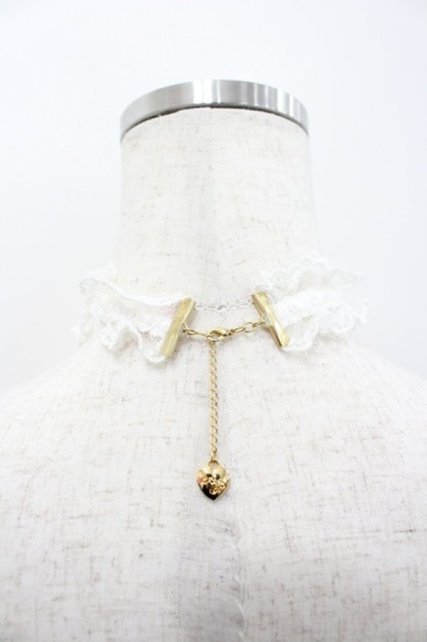 画像2: Angelic Pretty / レースハートチャームチョーカー  白 I-26-02-28-127-AP-AC-SA-ZI (2)