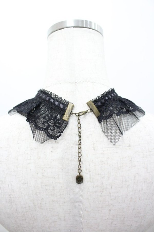 画像2: Chill Outs / リボンストーンレースチョーカー  黒 I-26-02-28-129-LO-AC-SA-ZI (2)