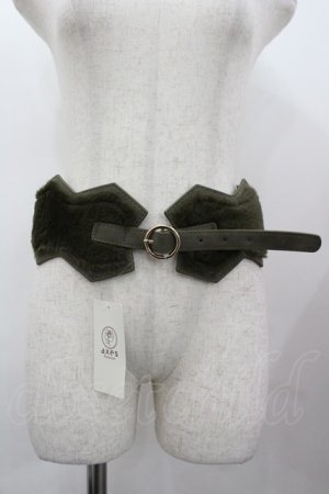 画像: axes femme / ファー使いバックルベルト  カーキ I-26-02-28-132-AX-ZA-SA-ZT0304X