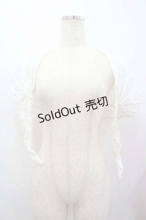 画像2: PINK HOUSE / ピコフリルリボンミニケープ風ストール  白 I-26-02-28-134-LO-ZA-SA-ZI (2)