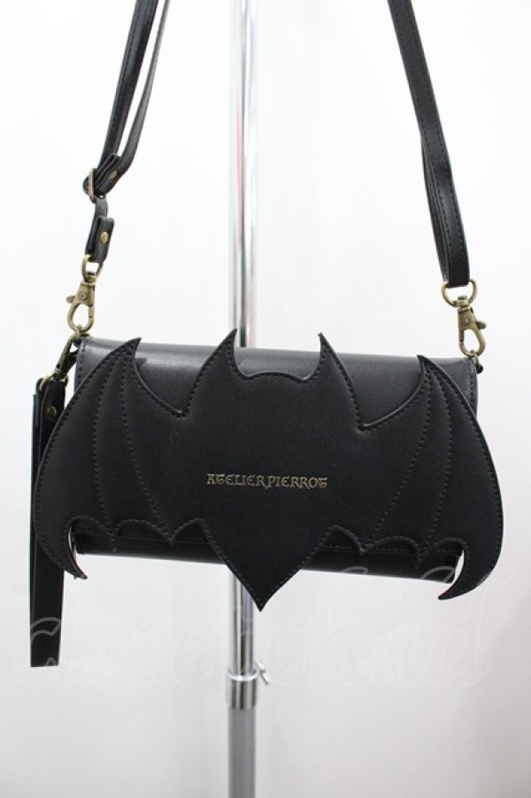 画像2: ATELIER PIERROT / Nocturnal Grave” Batwing Wallet Bag  黒 I-26-02-28-143-EL-ZA-SA-ZI (2)