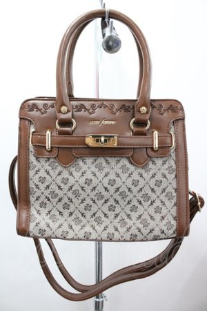 画像: axes femme / 異素材コンビ2WAYバッグ  ブラウン I-26-02-28-144-AX-BG-SA-ZI