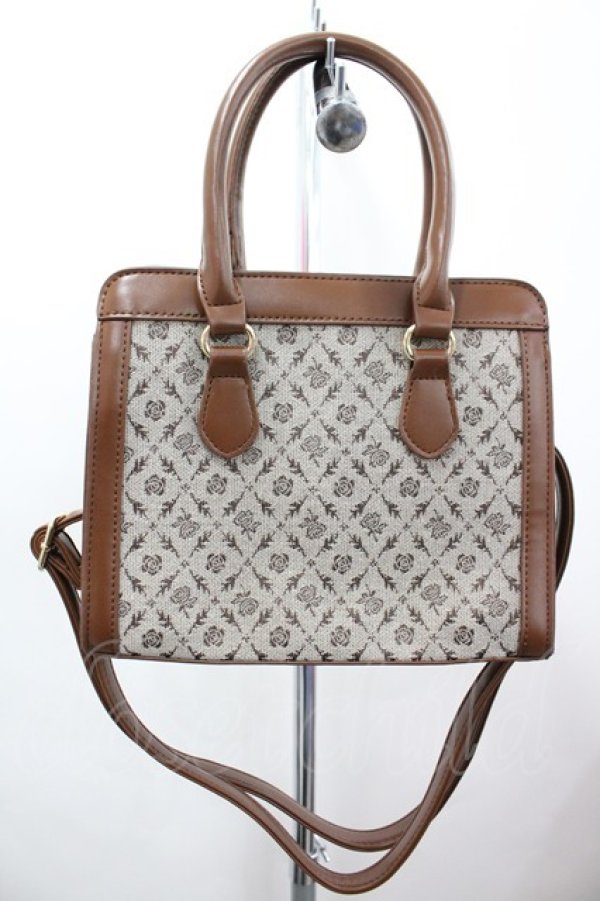 画像2: axes femme / 異素材コンビ2WAYバッグ  ブラウン I-26-02-28-144-AX-BG-SA-ZI (2)