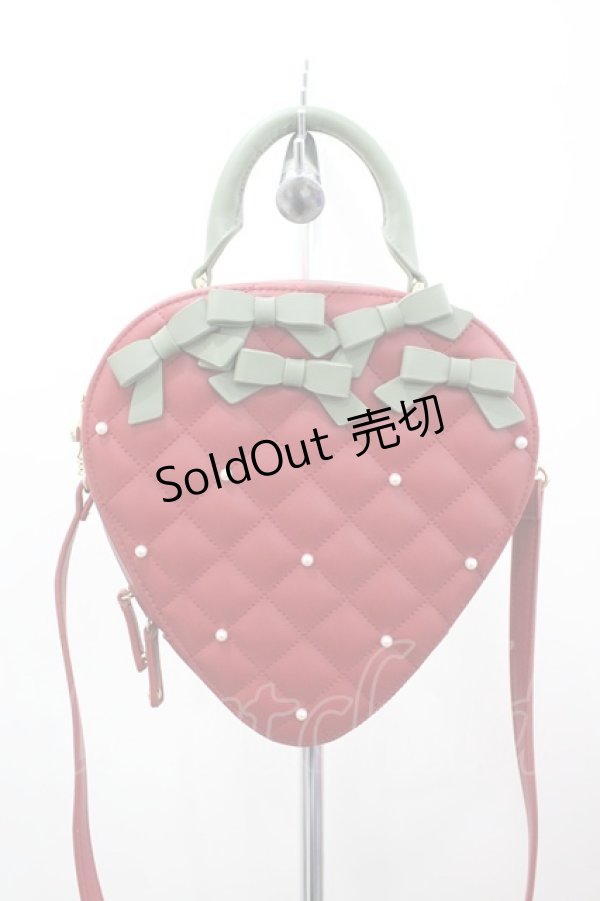 画像1: Maison de FLEUR / いちごパールショルダーバッグ  赤 I-26-02-28-147-LO-BG-SA-ZI (1)