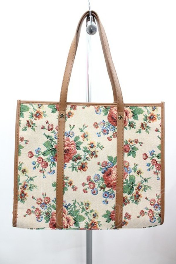 画像2: axes femme / ジャガードトートバッグ  ブラウン I-26-02-28-149-AX-BG-SA-ZI (2)