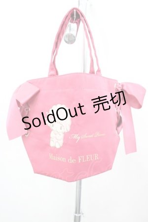 画像: Maison de FLEUR / あざとMy Sweet Pianoサイドリボントート  濃ピンク I-26-02-28-152-LO-BG-SA-ZI