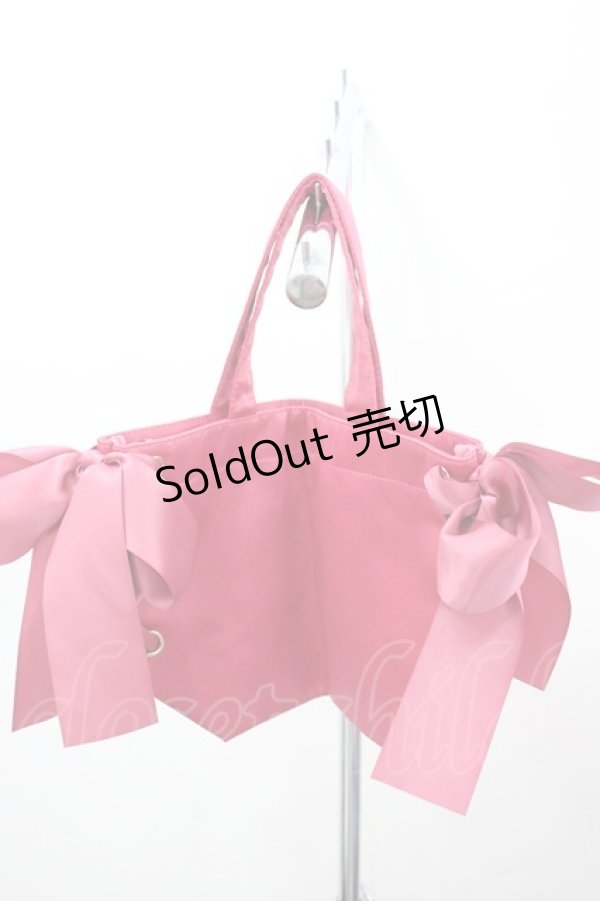 画像3: Maison de FLEUR / あざとMy Sweet Pianoサイドリボントート  濃ピンク I-26-02-28-152-LO-BG-SA-ZI (3)