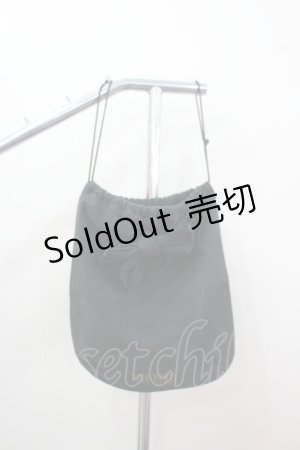 画像: PINK HOUSE / リボン&ロゴ巾着  黒 I-26-02-28-154-LO-ZA-SA-ZT0304X