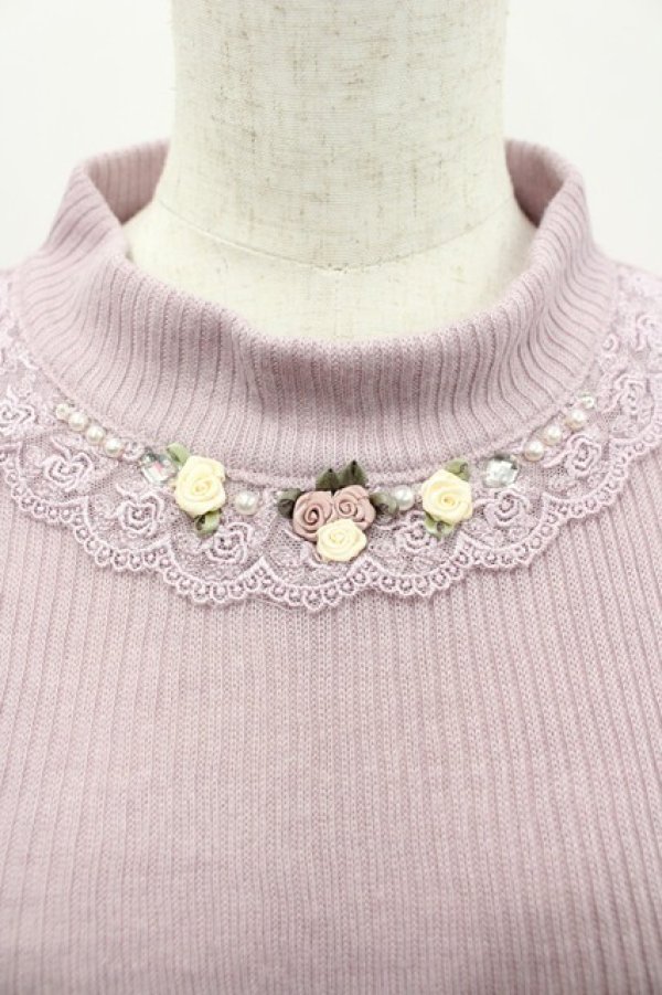 画像3: axes femme / バラボトルネックプルオーバー  ピンク I-26-02-28-016-AX-TO-SA-ZI (3)