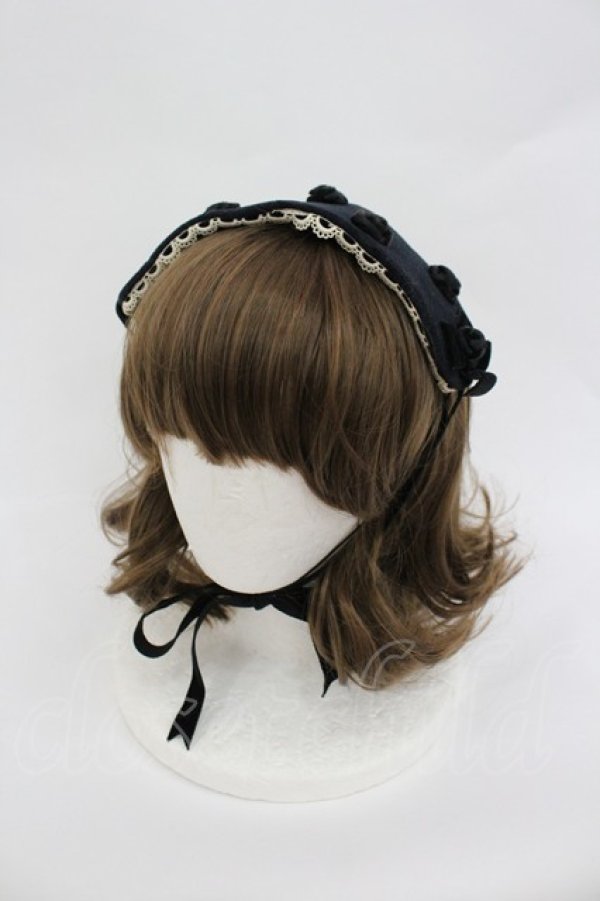 画像1: Shirley Temple / ローズリボンヘッドドレス  黒 I-26-02-28-168-ET-AC-SA-ZI (1)