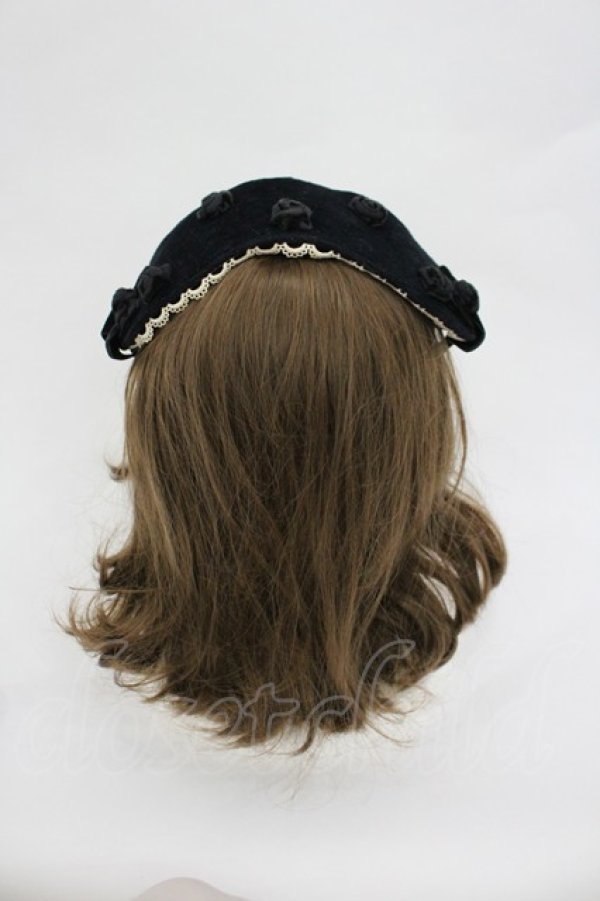 画像2: Shirley Temple / ローズリボンヘッドドレス  黒 I-26-02-28-168-ET-AC-SA-ZI (2)