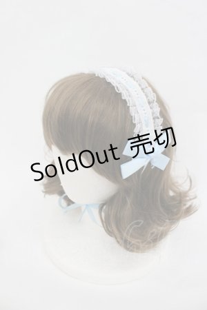 画像: LAFARY（海外ロリータブランド） / クリップヘッドドレス  サックスＸ白 I-26-02-28-169-LO-AC-SA-ZI